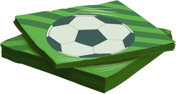 Набор салфеток 'Футбольный мяч', разноцветные, 33х33 см, (20 шт;уп), 6014948