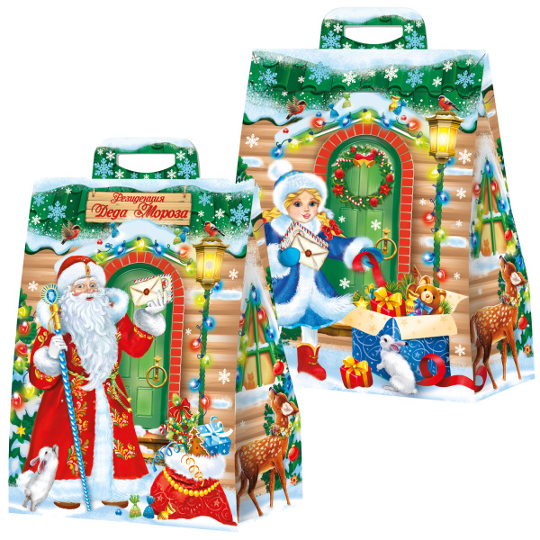 Новогодняя упаковка 'Время Подарков 2.0' 2000 гр. картонная коробка для подарков, 15010695