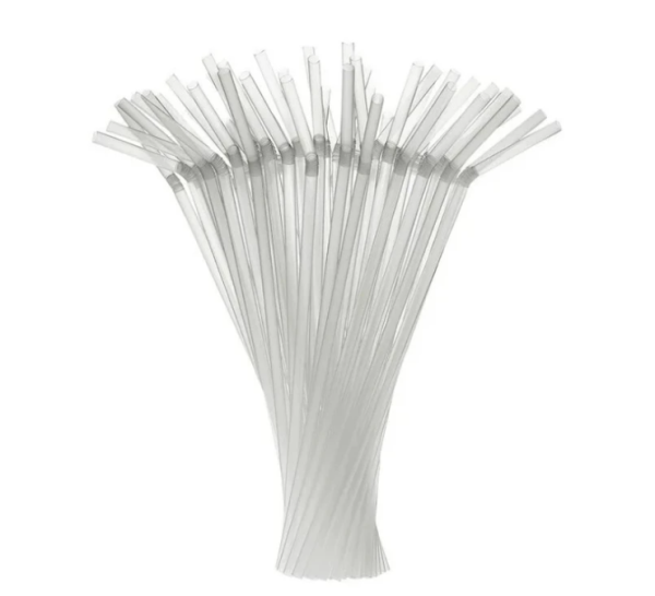 Трубочки для коктейля с изгибом ПРОЗРАЧНЫЕ 210х5 , (250 шт;уп) , дизайн ассорти, ПОС40083