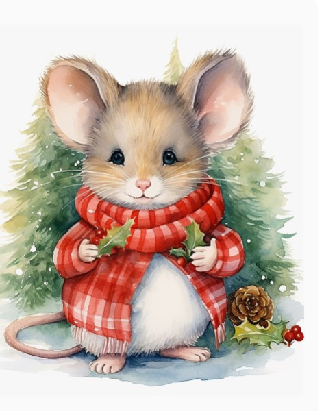 Алмазная мозаика, Мышонок в свитере, 17х22 см, 20 цветов, НД-7608