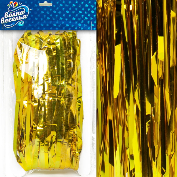 Занавес Дождик Золото, 100х200 см, 1 шт., 6014371