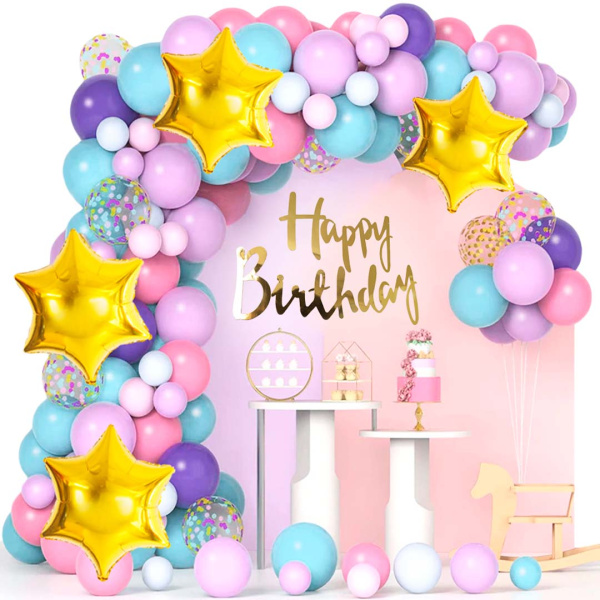 Гирлянда из воздушных шаров, Happy Birthday, Ассорти, 145 шт. в упак, 6012400