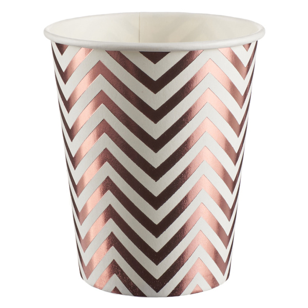 Стаканы 'Зигзаг', розовое золото, металлик, 250 мл, (6 шт;уп), 6231890