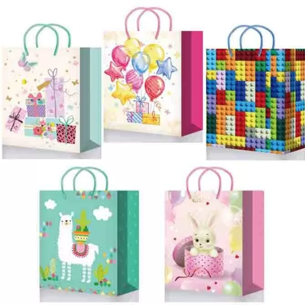 Пакет подарочный ламинированный , 180х227х100 , mix M , Premium, M2165;M2153;2170;2149;2160