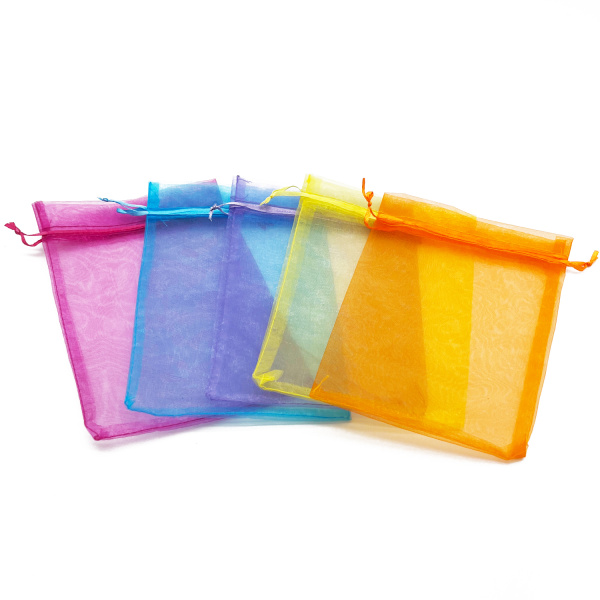 Мешочек из органзы 200х130 МИКС 5 цветов (без печати) (25;250), 15080074