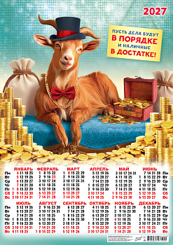 Календарь листовой А2, 2027 год, Символ года. Пусть дела будут в порядке! (коллаж), ПО-27-009