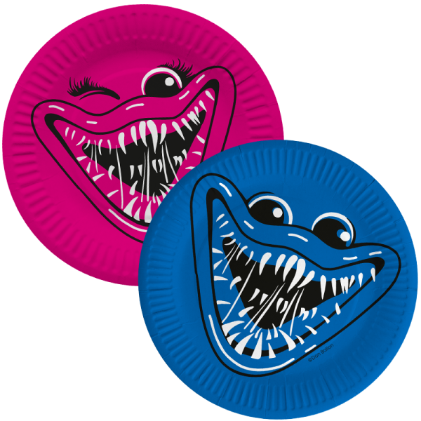 Тарелки (7'';18 см) Зубастики , синий , (6 шт;уп), 77412